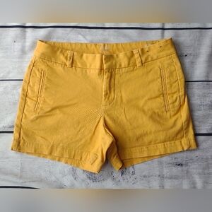 A.N.A. Yellow Twill Shorts with Cuffed Hem